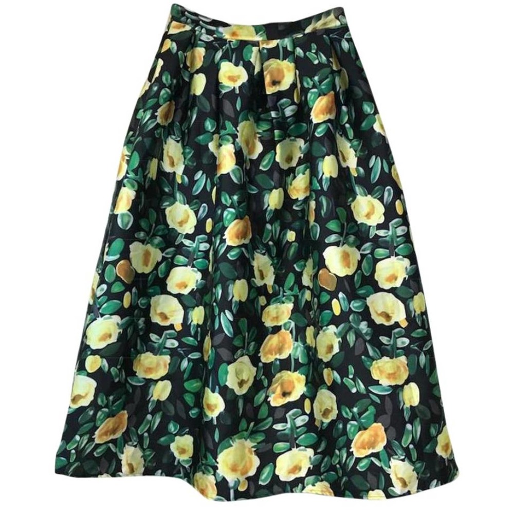 NWT COMME USA FLORAL PRINT MAXI SKIRT L